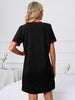 Contrast Trim Round Neck Mini Dress