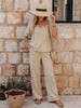 Women's Embroidered V-Neck Top & Wide-Leg Pants Set – 5 Colors S–XXL by FitiqueFit