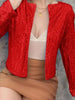Elegant Women Full-Size Sequin Open Front Cropped Jacket With Glamorous Sparkle Luxury Women Party Jacket by Stevvex