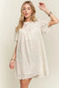 Ruffled Eyelet Round Neck Summer Dress For Women – Elegant Feminine Eyelet Dress with Ruffled Details for Garden Parties & Special Occasions by Stevvex