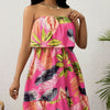Tropical Strapless Off-Shoulder Vacation Dress by FitiqueFit