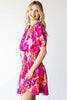 Floral Short Sleeve Smocked Mini Dress – Floral Mini Dress, Smocked Dress, Short Sleeve Floral Dress, Ruched Waist Dress, Summer Mini Dress, Romantic Floral Dress, Chic Floral Dress by Stevvex