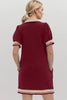 Trendy Contrast Short Sleeve Mini Dress Soft & Comfortable Casual Dress for Women by Stevvex