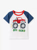 Children's Cartoon Vehicle Graphic Raglan Sleeve T-Shirts by Simply Love