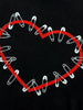 Heart Safety Pin Long Sleeve Crop T-Shirt by Simply Love