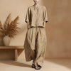 Three-Quarter Sleeve Shirt & Loose Trousers Two-Piece Set by FitiqueFit