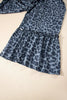 Gray Wild Leopard Print Frilled Detail Drawstring Wide Leg Pants by Wild and Free Boutique