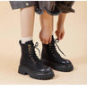 Women's Retro Chunky Heel Mid-Calf Martin Boots – Side Zipper by FitiqueFit