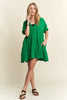 Tiered Notched Short Sleeve Dress For Women – Versatile, Chic, Elegant, Fluttering, Comfortable, Fashionable Dress for Any Occasion by Stevvex