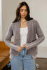 Chestnut Mineral Wash Exposed Seam Patchwork Knit Open Sweater Cardigan by Wild and Free Boutique