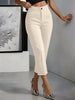Women's High-Waisted Straight-Leg Pants – Drapey Cropped Fit by FitiqueFit