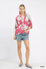Umgee Peony Illustration Print Flounce Sleeve Blouse by FitiqueFit