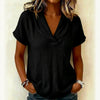 Women's Knitted Short-Sleeve Butterfly Collar Top by FitiqueFit