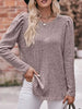 Ribbed Knit Puff Sleeve T-Shirt by Simply Love