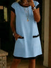 Women's Color-Block T-Shirt Mini Dress – Pocket Straight Cut by FitiqueFit