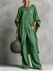 Women's Drop Shoulder Three-Quarter Sleeve Irregular Shirt & Pants Set by FitiqueFit