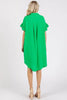 Button Down Flounce Sleeve Dress with Pockets – Casual, Comfortable, Feminine and Functional Dress with Button Front and Flounce Sleeves by Stevvex