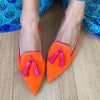 Women's Suede Pointed Toe Tassel Flats – Shallow Mouth Low Heel Casual Shoes by FitiqueFit