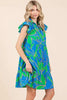 New Summer Leaf Print Ruffle Sleeve Tiered Mini Dress – Fluttering, Fresh and Playful Leaf Pattern with Feminine Ruffle Sleeves by Stevvex
