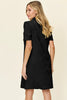Double Take Full Size Texture Collared Neck Short Sleeve Dress Textured Dress For Women by Stevvex