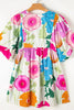 Modern Floral Print Tie Neck Dress Elegant & Timeless Colorful Dress by Stevvex