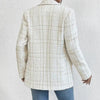 Ladies' Solid Color Linen Fake Pocket Design Fashionable Suit Jacket by FitiqueFit