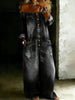 Women's Off-Shoulder Washed Faux Denim Strap Overalls Jumpsuit by FitiqueFit