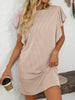 Ruffled Round Neck Short Sleeve Dress Feminine Simple Classic Dress Breathable And Comfy Dress by Stevvex