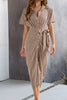 Collared Neck Short Sleeve Midi Shirt Dress Elegant & Versatile Style Cute Dress For Girls by Stevvex