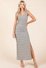 Striped Scoop Neck Sleeveless Maxi Dress For Women – Striped Maxi Dress, Sleeveless Dress, Summer Maxi Dress, Comfortable Knit Dress, Flattering Maxi Dress by Stevvex