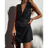 🌿 V-Neck Cotton & Linen Sleeveless Mini Dress by FitiqueFit