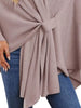 Solid Color Tie-Front Knit Cape Top by Wild and Free Boutique