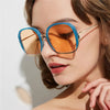 Large Half Frame UV400 Sunglasses – Colorful Fashion Shades by FitiqueFit