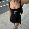 Designer-Style Bow-Tied Slim Fit Skirt for Women by FitiqueFit