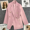 Women's Straight-Cut Blazer – Slim Fit Long Sleeve Suit Jacket by FitiqueFit