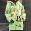 Women’s Floral Linen Cardigan – Retro Hooded Loose Knit Top by FitiqueFit