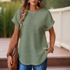 Women’s Textured Cuff Short‑Sleeve Tee by FitiqueFit