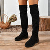 Women’s Elastic Knee-High Boots – Thick Sole Solid Color Fashion Boots by FitiqueFit