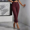 Women's High-Waisted Straight-Leg Pants – Drapey Cropped Fit by FitiqueFit