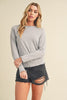 Aemi + Co Lettuce Hemline Round Neck Raglan Sleeve T-Shirt