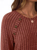 Ribbed Knit Decor Button Long Sleeve T-Shirt by Simply Love