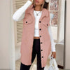 Wool-Like Sleeveless Vest with Lapel by FitiqueFit