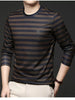Men's Plus Size Striped Long Sleeve Thickened Warm T-Shirt by Simply Love