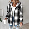 Women's Plaid Hoodie Long Sleeve Jacket With Pocket by FitiqueFit