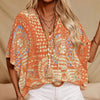 Mandala Print V-Neck Blouse – Casual Vacation Top by FitiqueFit