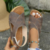 Women's Platform Roman Sandals | Open Toe Velcro Beach Sandals by FitiqueFit
