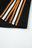 Black Stylish Textured Striped Patchwork Polo Collar Pullover Sweatshirt by Wild and Free Boutique