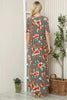 Floral Round Neck Short Sleeve Maxi Tee Dress – Casual and Comfortable Floral Maxi Dress with Relaxed Fit and Short Sleeves by Stevvex