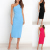 One-shoulder Vest Pleated Dress Women