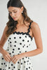 Polka Dot Mini Dress with Ricrac Trim Strap – Fun Polka Dot Pattern, Fluttering, Unique Ricrac Trim Strap, Playful and Stylish Mini Dress, Versatile Summer Dress by Stevvex
